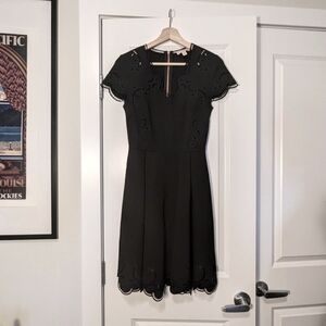 Ted Baker Saloane Embroidered Skater Dress - Black